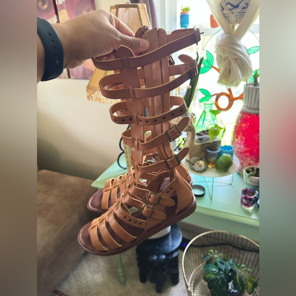 Seven Dials High Zipper Sandals New Sz 6.5